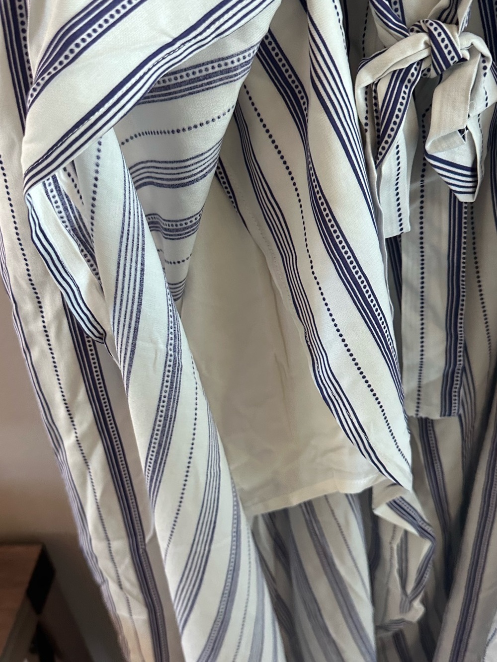 NWT HEM & Thread Blue & White Striped Wide Leg Jumpsuit | Size Large | Tie Waist - Picture 4 of 6